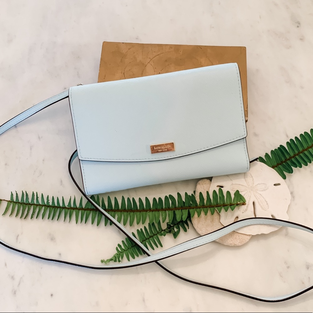 kate spade light blue crossbody wallet purse